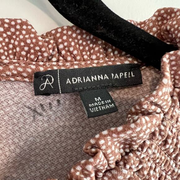 Adrianna Pappell Longsleeve Blouse Light Pink with White Dots Size Medium - Picture 4 of 9